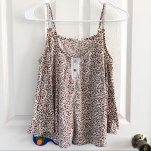 Floral cottagecore tank top - M